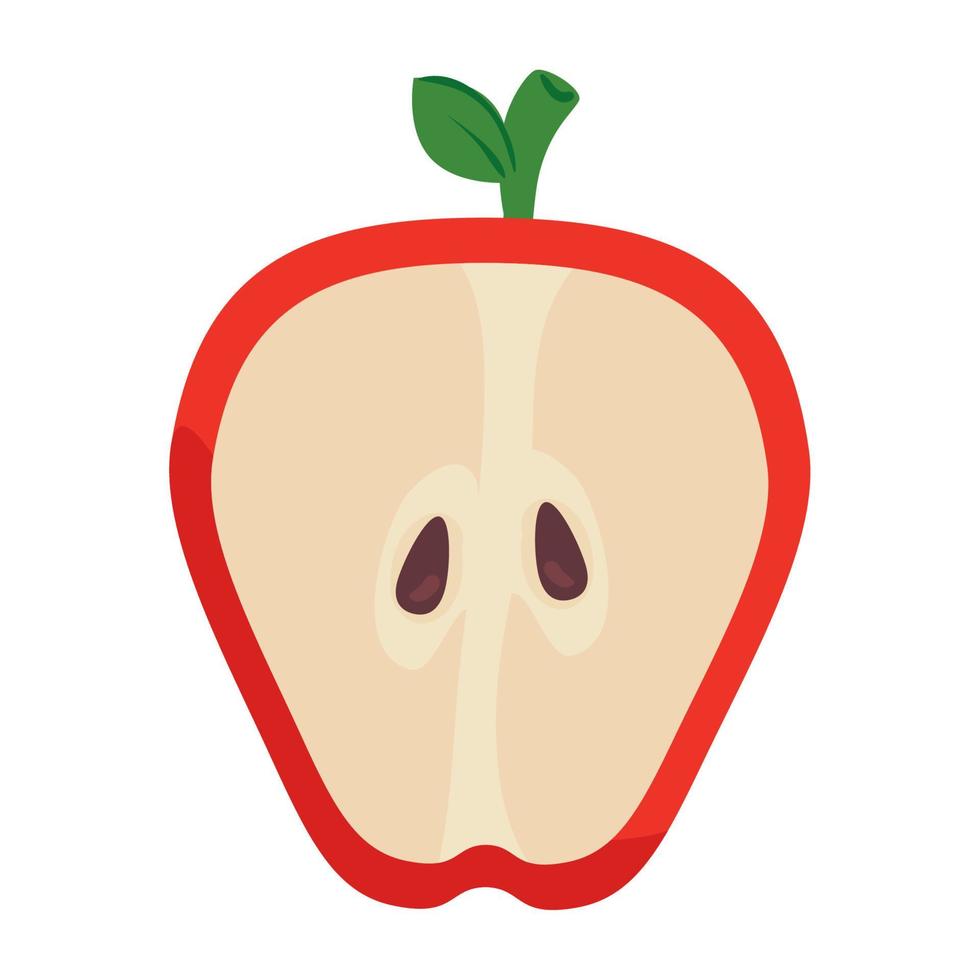 fatia de maçã frutas vermelhas no fundo branco vetor