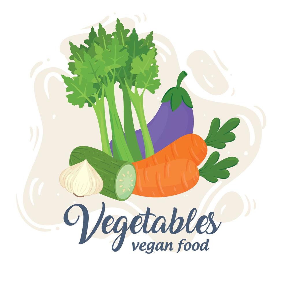 banner com legumes, conceito de comida saudável vetor