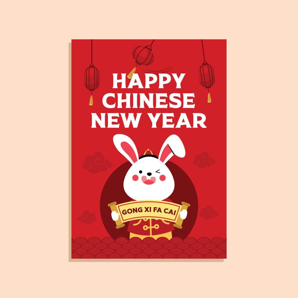 coleção de design de cartaz de ano novo chinês desenhada à mão vetor