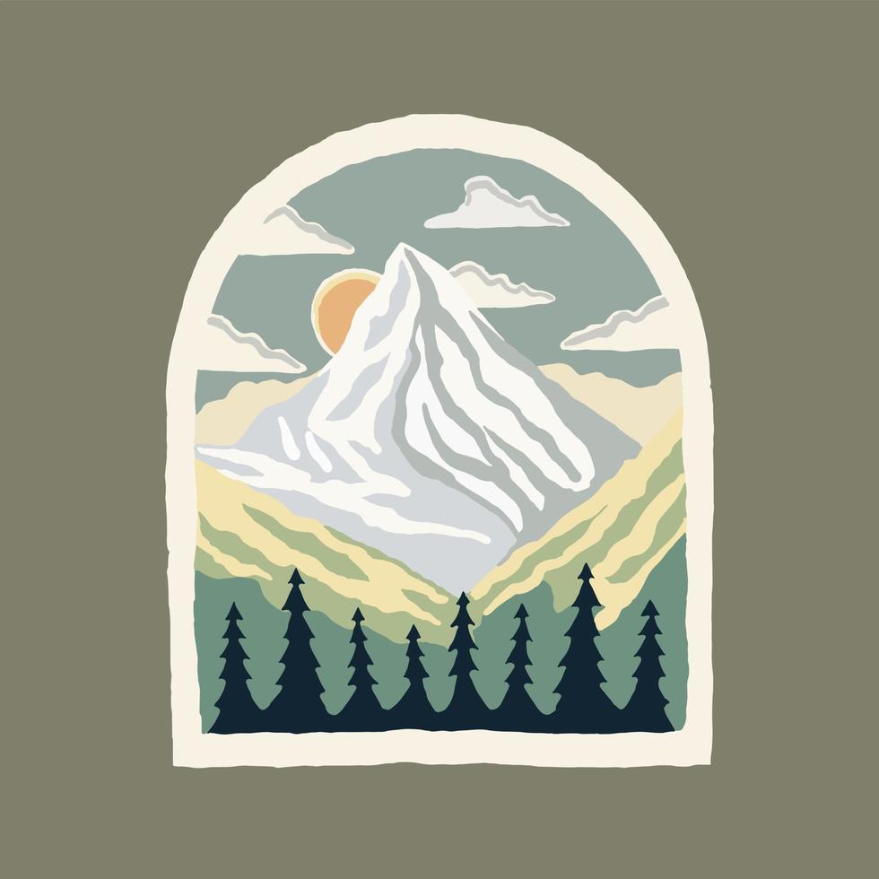 desenho vetorial de zermatt matterhorn na suíça vetor