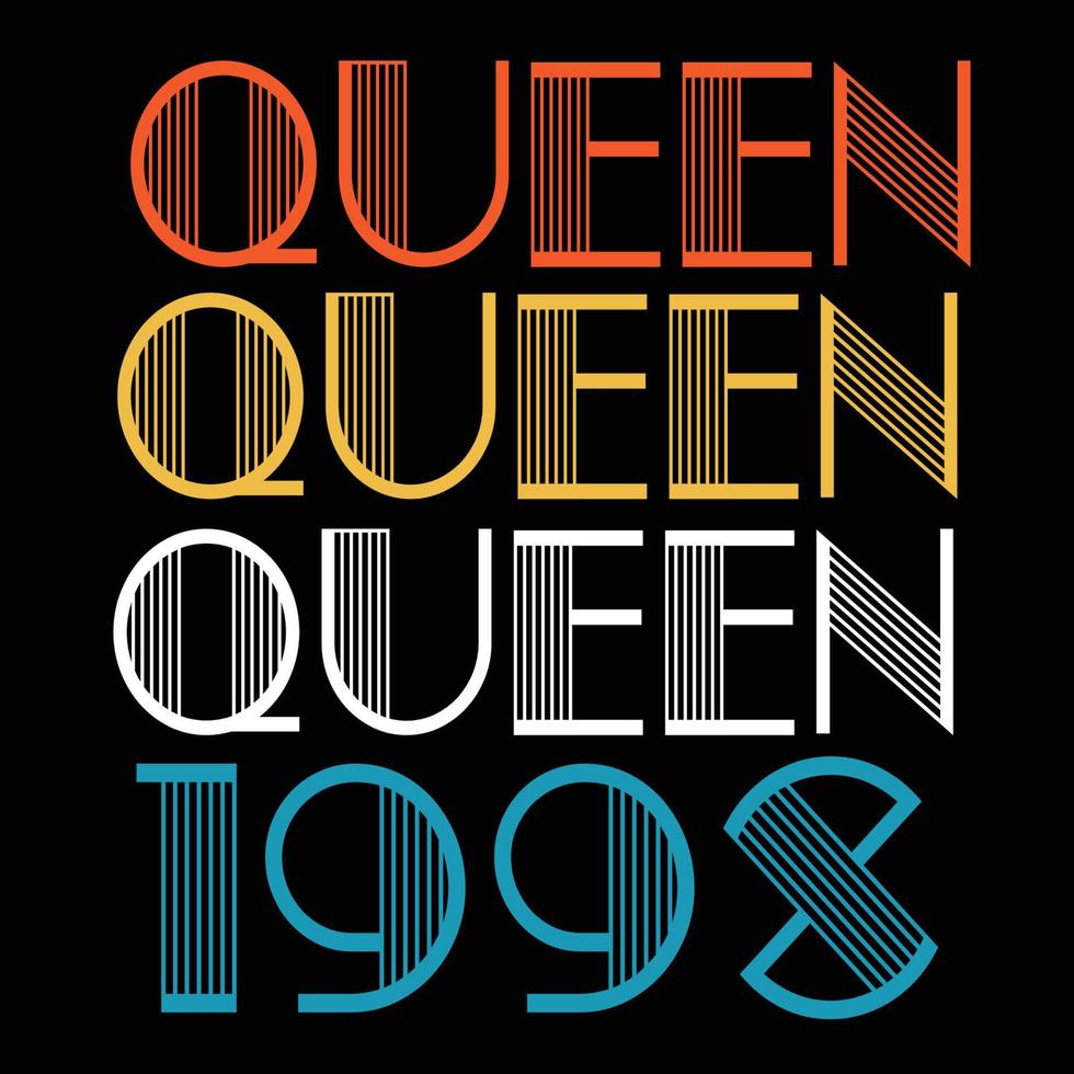 a rainha nasceu em 1998 vetor de sublimação de aniversário vintage