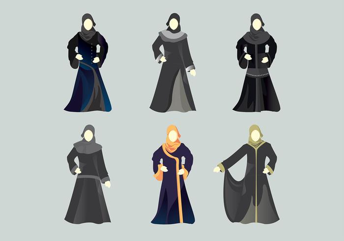 Ilustração Abaya Muslim Model Vector