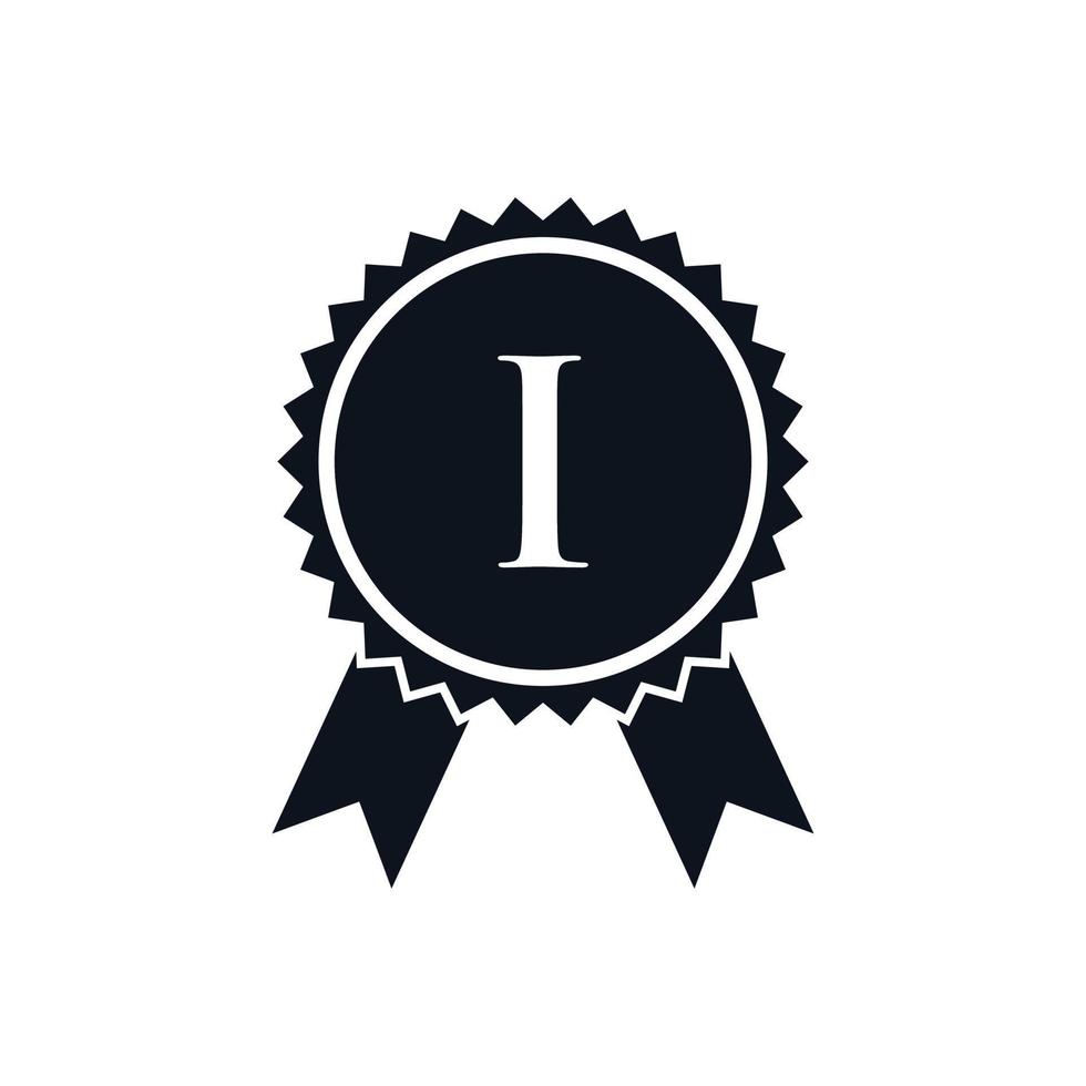 distintivo de medalha certificado de prêmio de vencedor no modelo de logotipo i. sinal de distintivo de melhor vendedor vetor