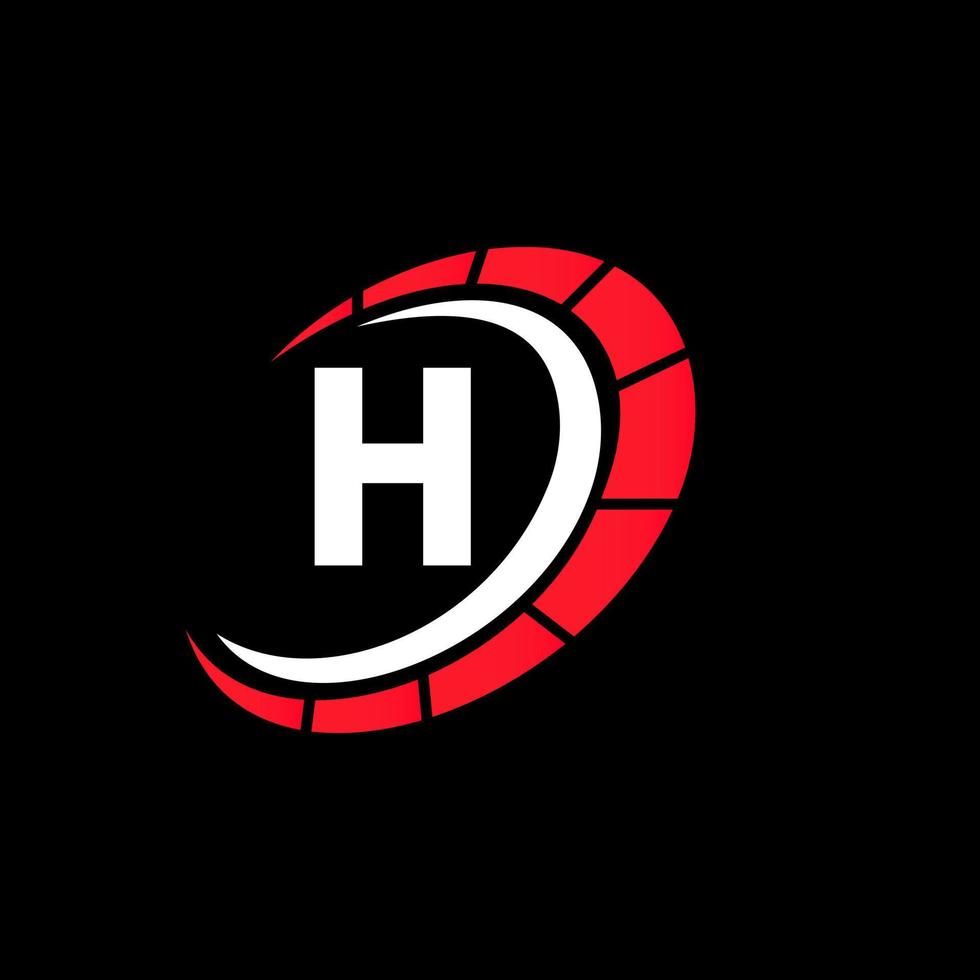 logotipo do carro esporte no conceito de velocidade da letra h. modelo automotivo de carro para serviço de carros, reparo de carros com símbolo de velocímetro vetor