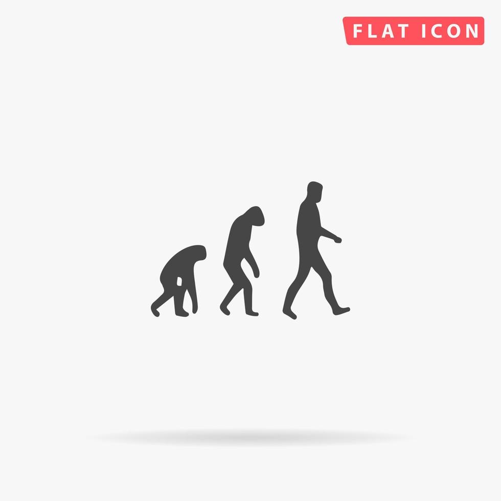 ícone de vetor plano de evolução de biologia. sinal de estilo glifo. símbolo simples de ilustrações desenhadas à mão para infográficos conceituais, projetos de design, interface do usuário e ux, site ou aplicativo móvel.