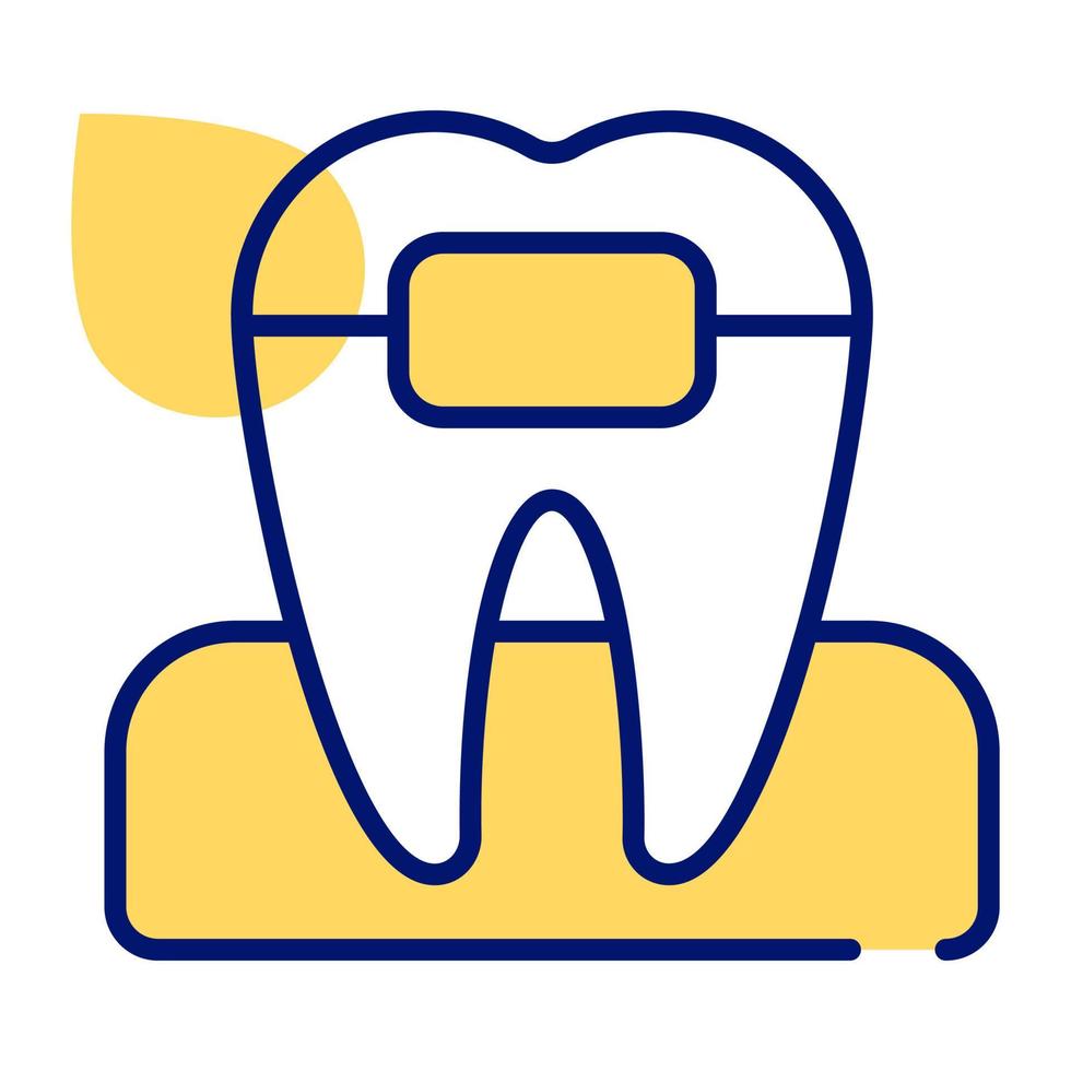 aparelho dentário nos dentes, vetor de conceito de saúde bucal