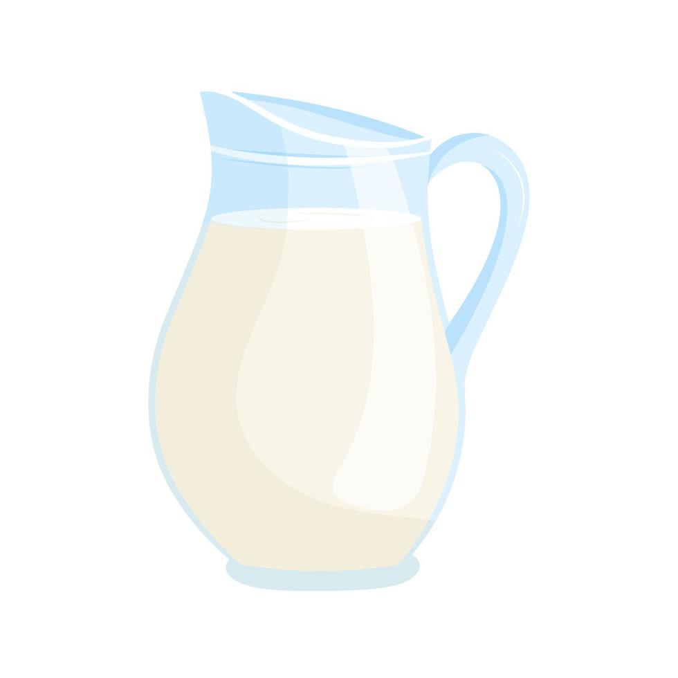 ilustração de jarro de leite em fundo branco vetor