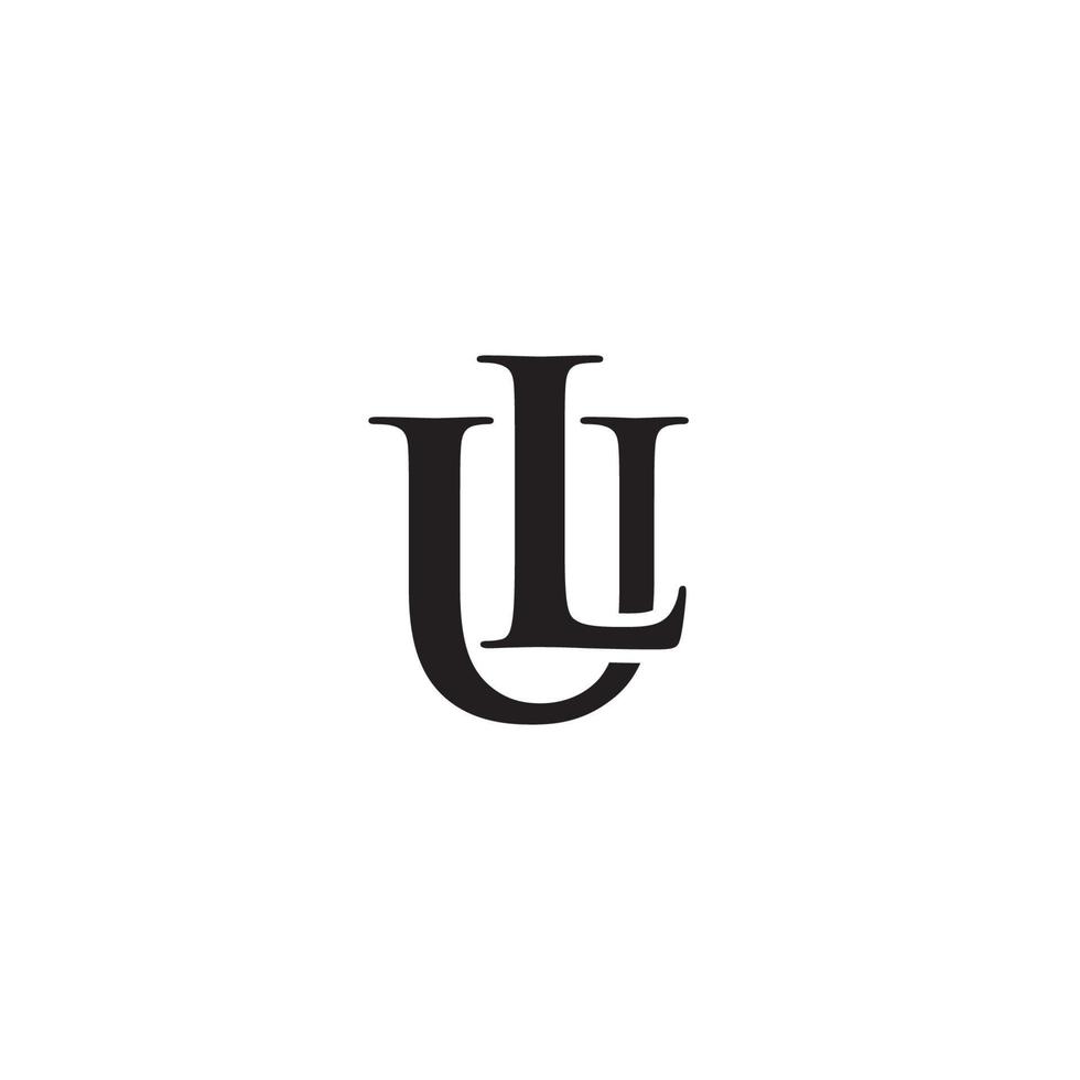 letra ul ou lu logotipo ou design de ícone vetor