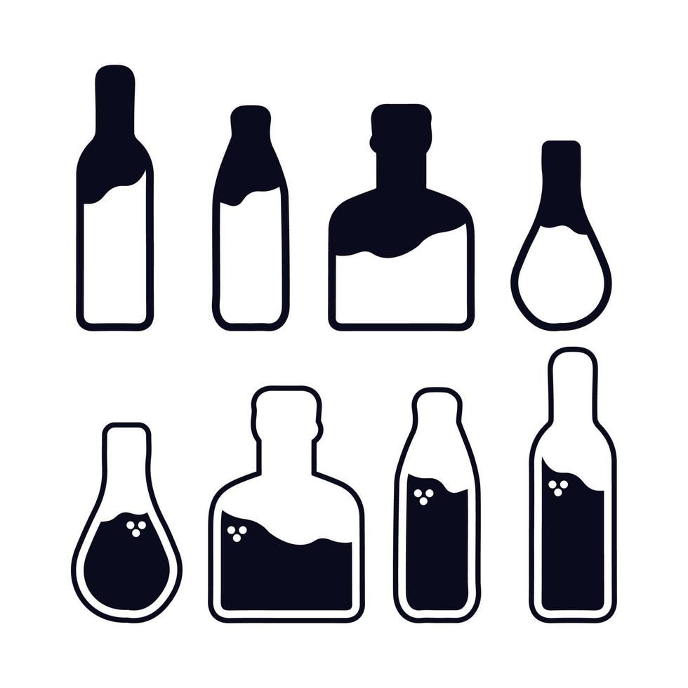 desencadeie ilustração de garrafa de silhueta preta vetor