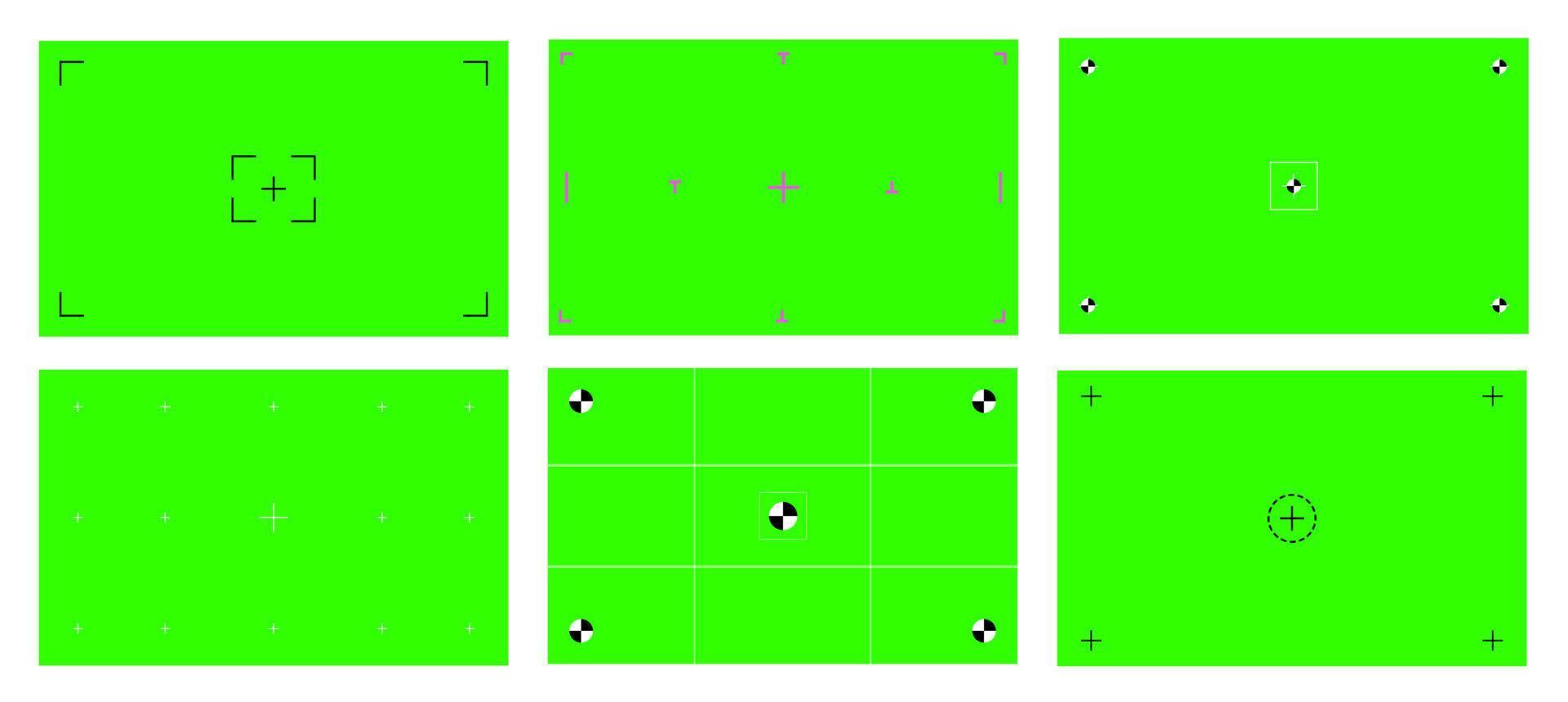 cor verde chroma key fundo tela estilo plano design ilustração vetorial definido. vetor
