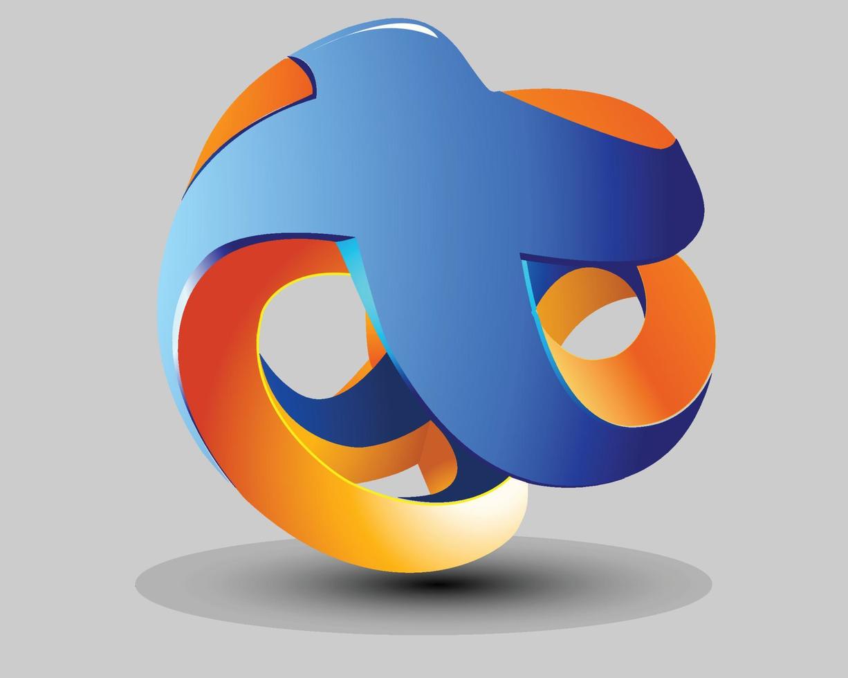 design de logotipo 3d realista jogo de círculo de bola detalhado moderno vetor