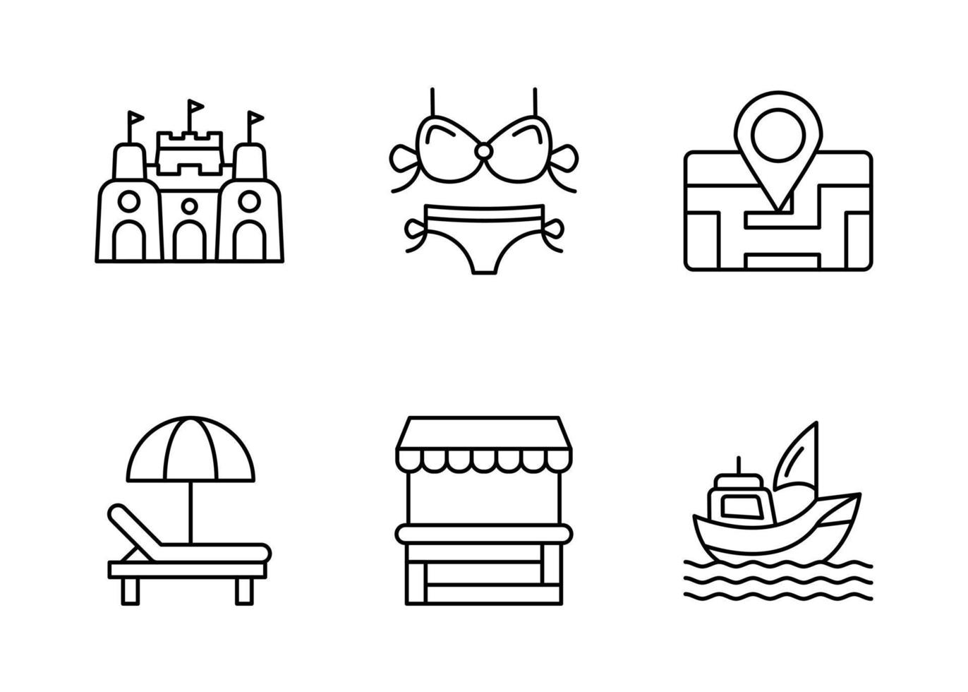 conjunto de ícones vetoriais do parque aquático vetor