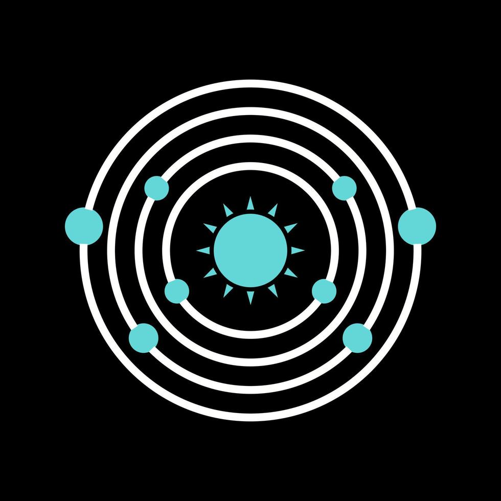 planetas orbitando o ícone do vetor do sol