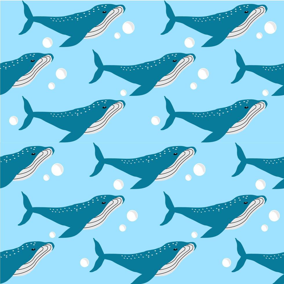 ilustração vetorial do oceano baleia azul vetor