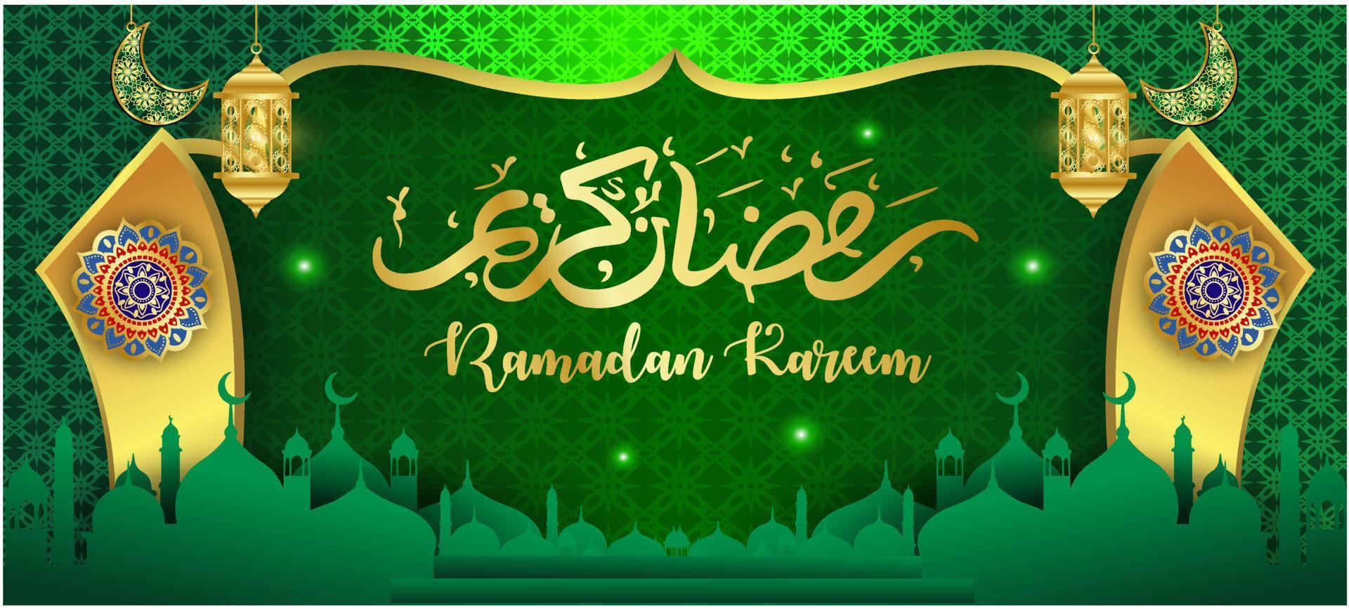 fundo de ano novo muçulmano no mês do vetor de ilustração islâmica do ramadã