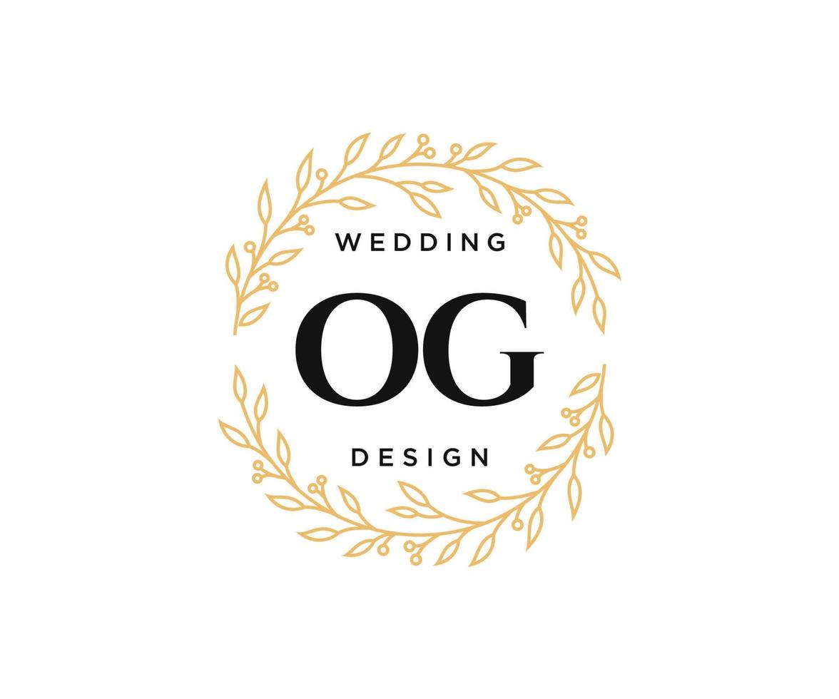 coleção de logotipos de monograma de casamento de carta inicial, modelos modernos minimalistas e florais desenhados à mão para cartões de convite, salve a data, identidade elegante para restaurante, boutique, café em vetor