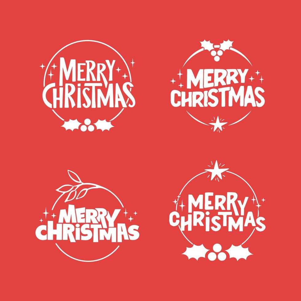 design de letras de feliz natal. distintivo de decoração de feriados de natal. vetor