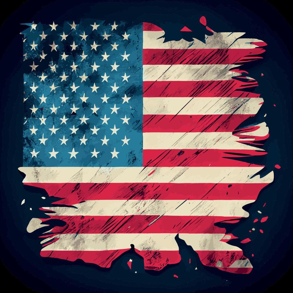 bandeira abstrata realista da américa, dia da independência do país, tradições nacionais - vector
