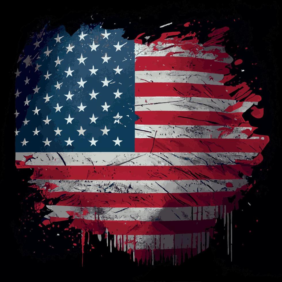 bandeira abstrata realista da américa, dia da independência do país, tradições nacionais - vector