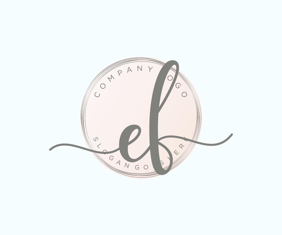 logotipo feminino inicial ef. utilizável para logotipos de natureza, salão, spa, cosméticos e beleza. elemento de modelo de design de logotipo de vetor plana.