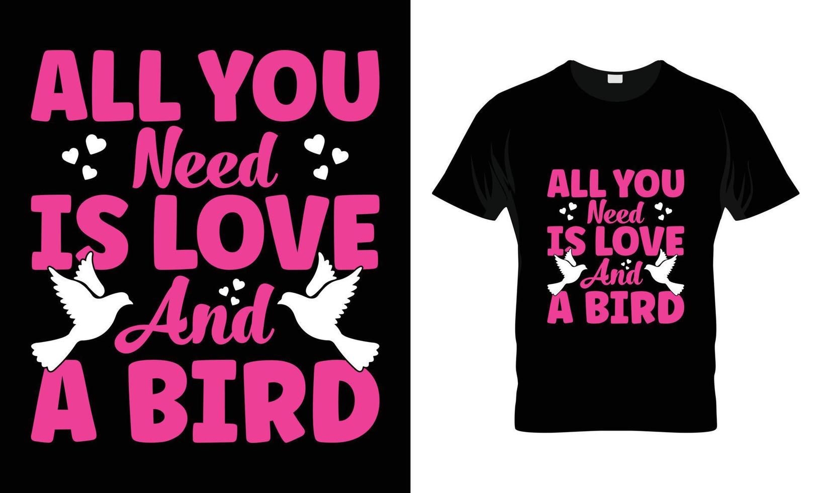 tudo que você precisa é amor e um pássaro vetor