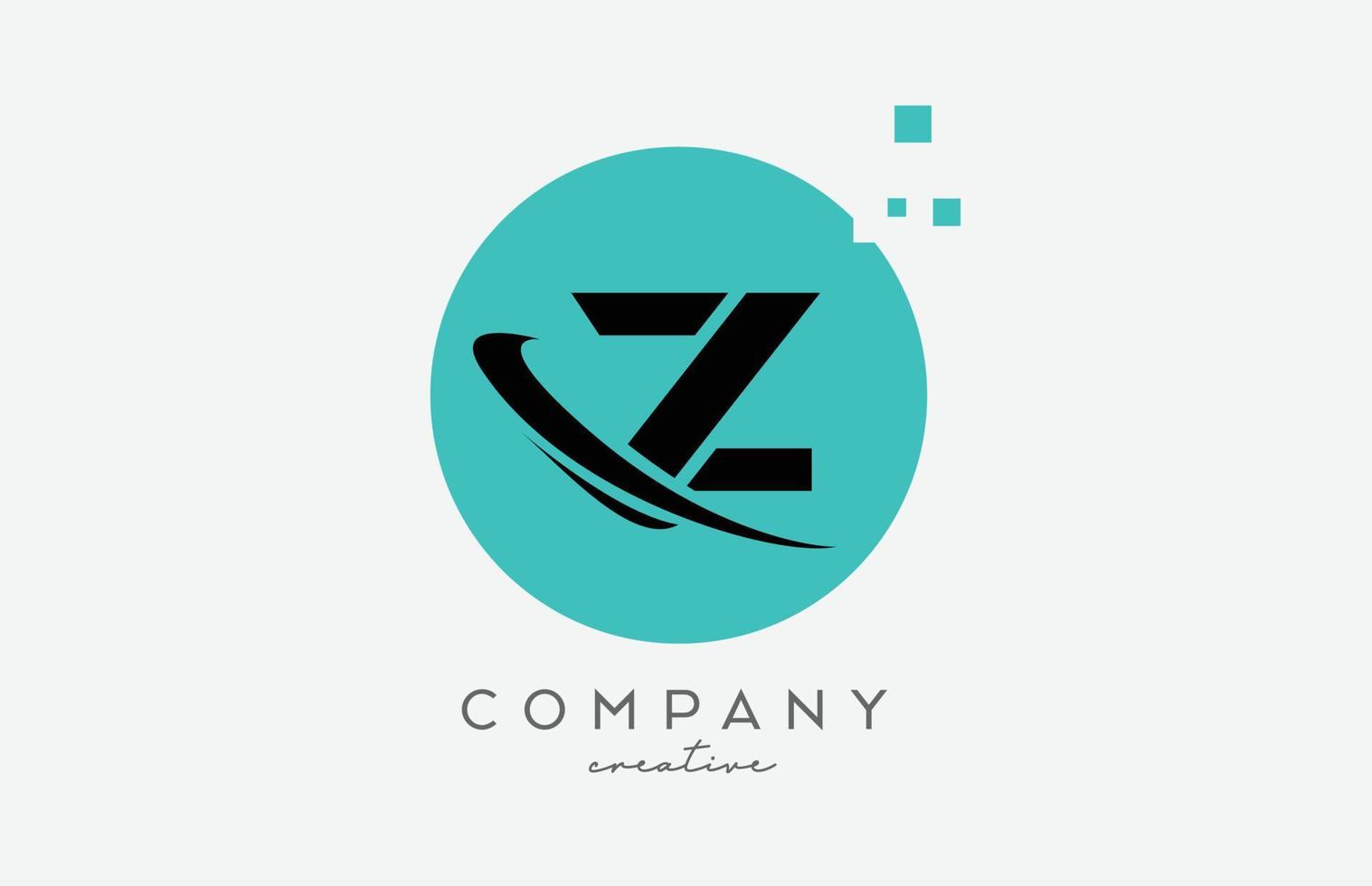 circule o ícone do logotipo da letra do alfabeto z com pontos e swoosh. design de modelo para uma empresa ou negócio vetor