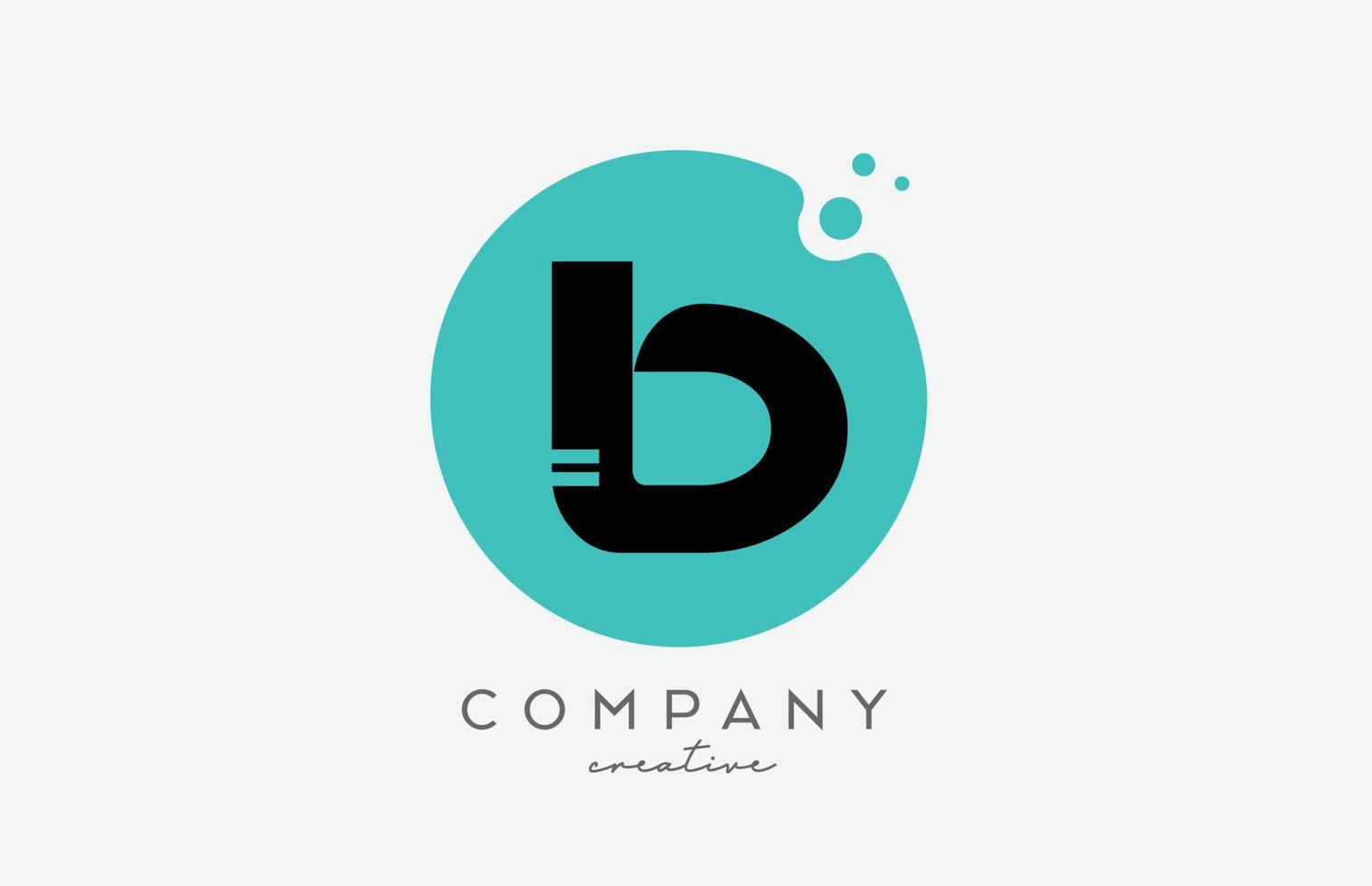 b projeto do ícone do logotipo da letra do alfabeto círculo verde. modelo criativo para empresa e negócios vetor