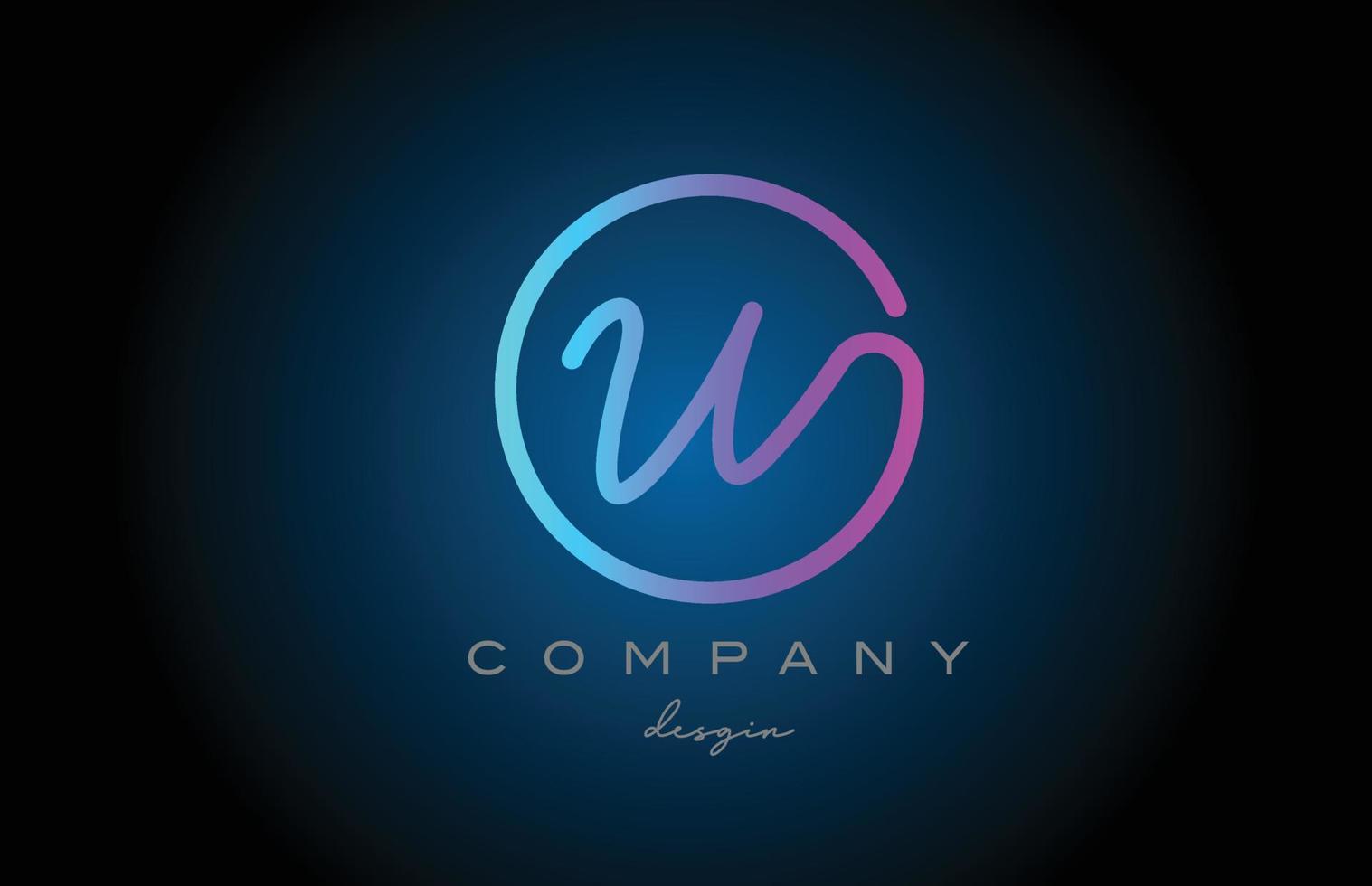 design de ícone do logotipo da letra do alfabeto w rosa. modelo criativo conectado manuscrito para empresa e negócios vetor