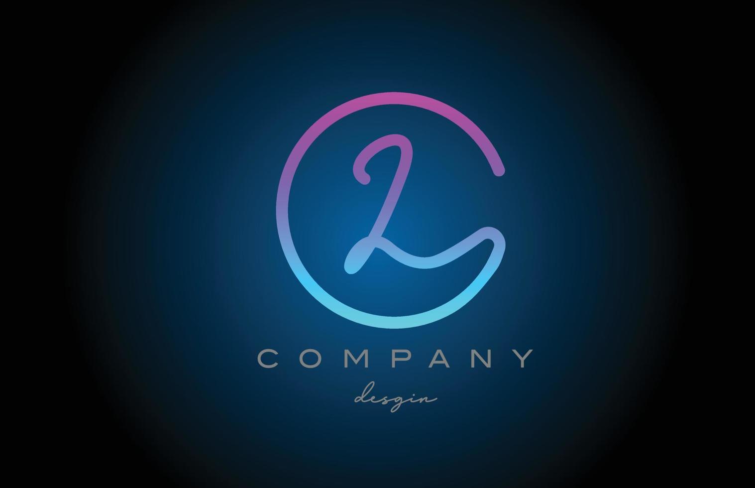 design de ícone do logotipo da letra do alfabeto l rosa. modelo criativo conectado manuscrito para empresa e negócios vetor