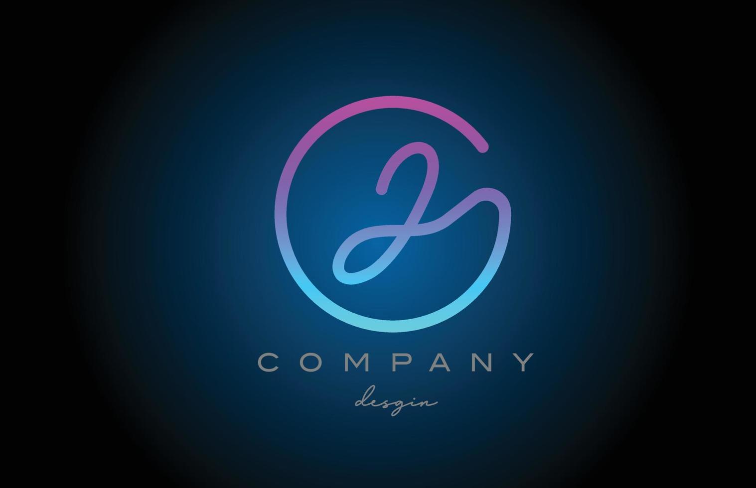 design de ícone do logotipo da letra do alfabeto rosa j. modelo criativo conectado manuscrito para empresa e negócios vetor