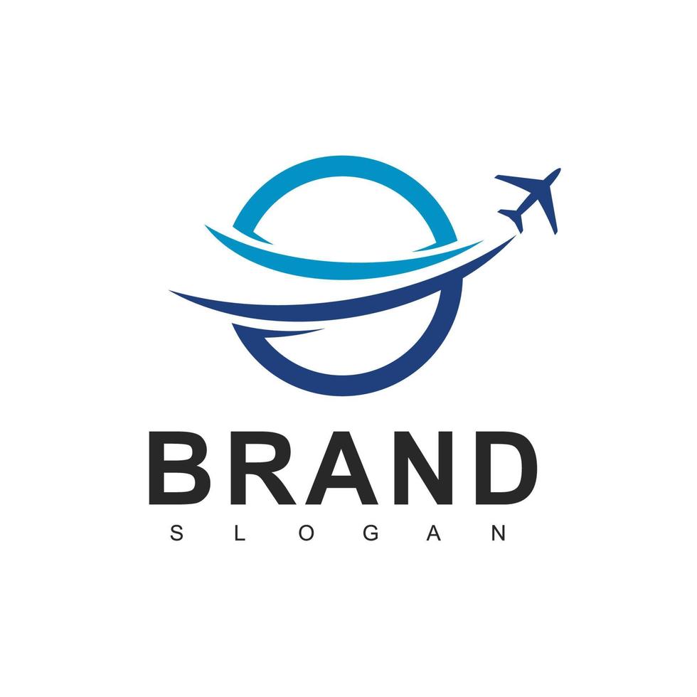 modelo de logotipo de agência de viagens, ícone de avião vetor