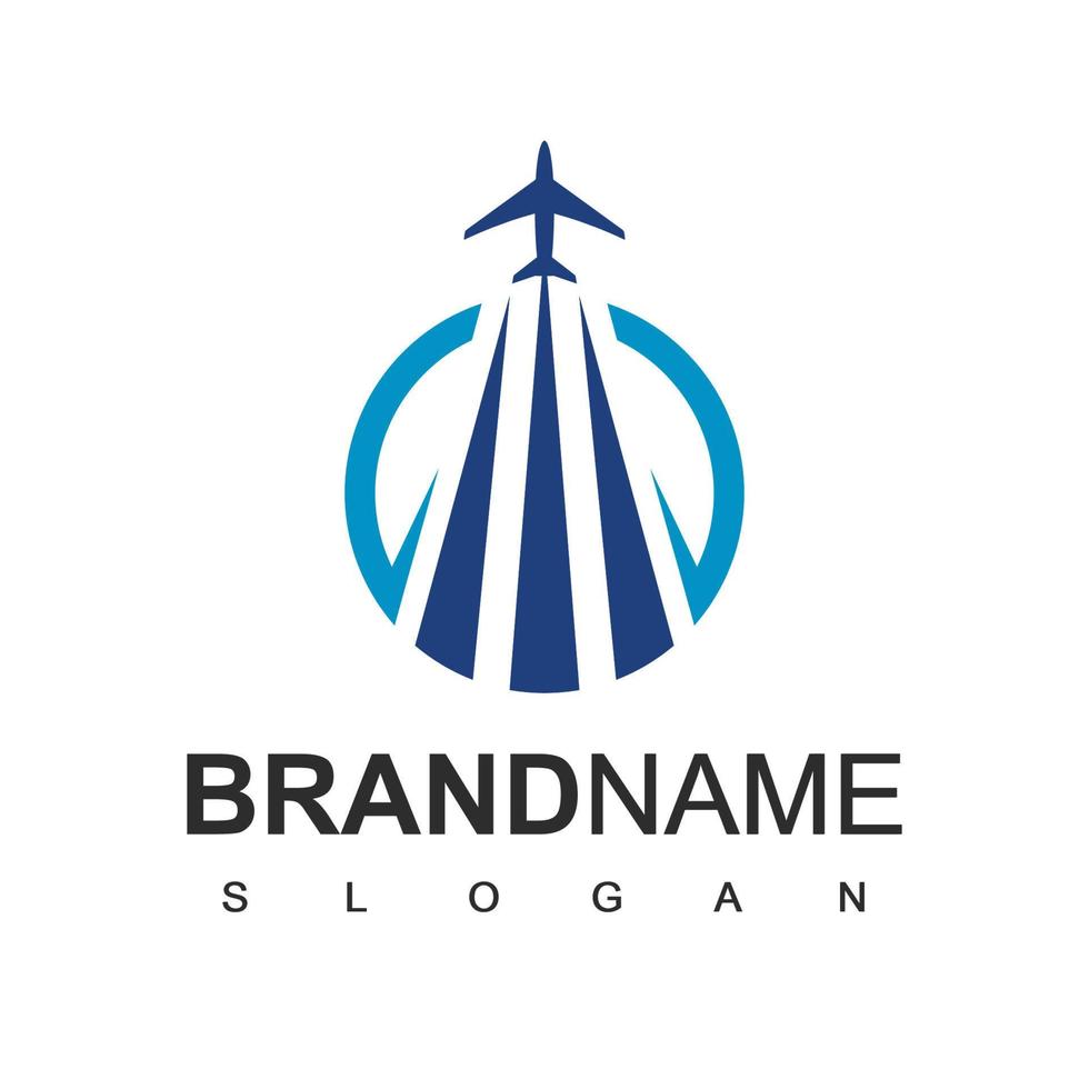 modelo de logotipo de agência de viagens, ícone de avião vetor