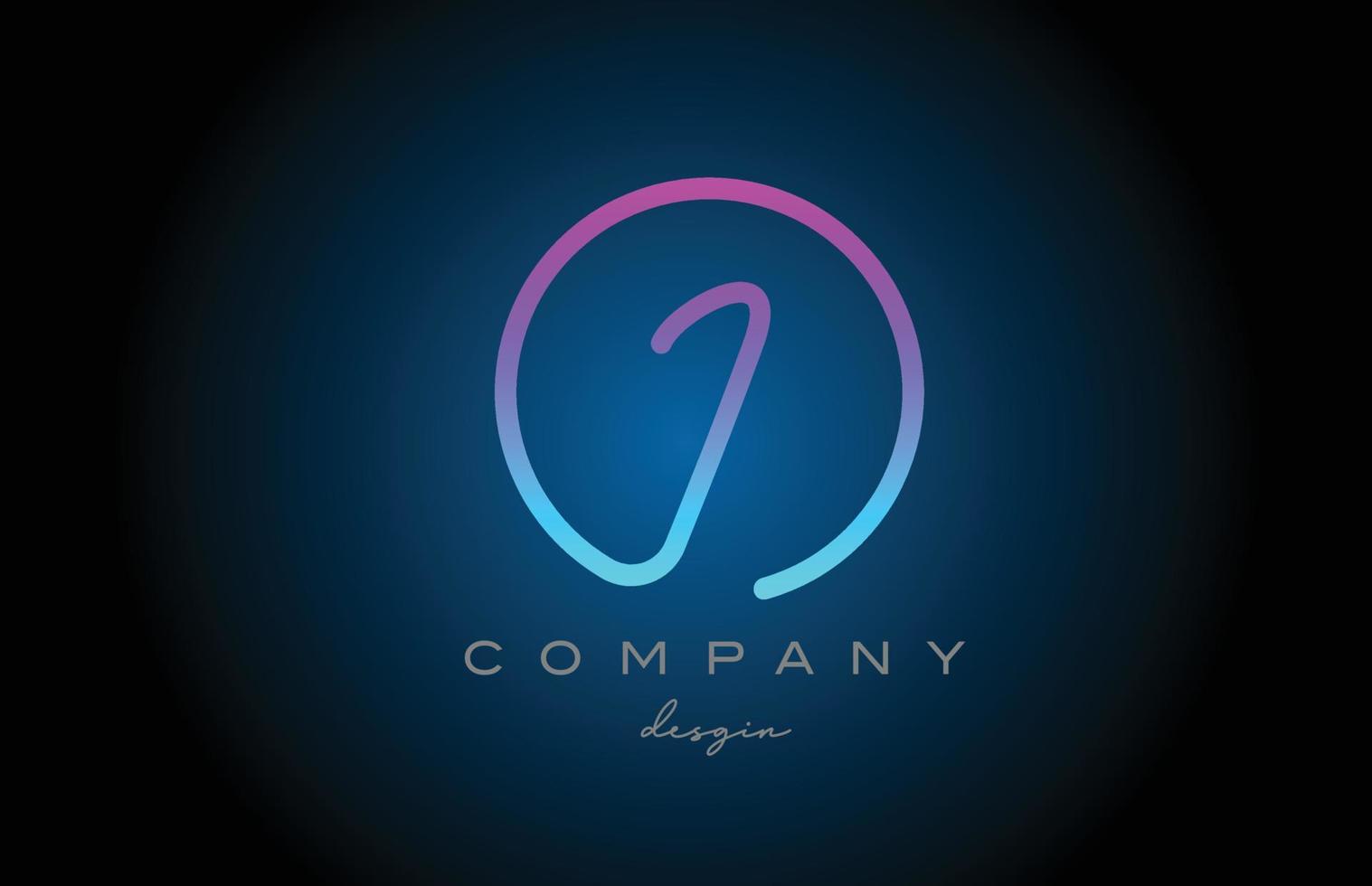 design de ícone do logotipo da letra do alfabeto rosa i. modelo criativo conectado manuscrito para empresa e negócios vetor