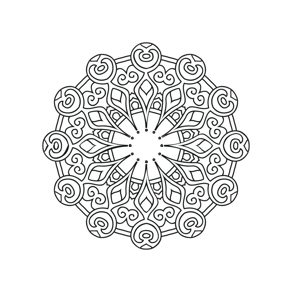 desenhos de mandala de flores preto e branco vetor