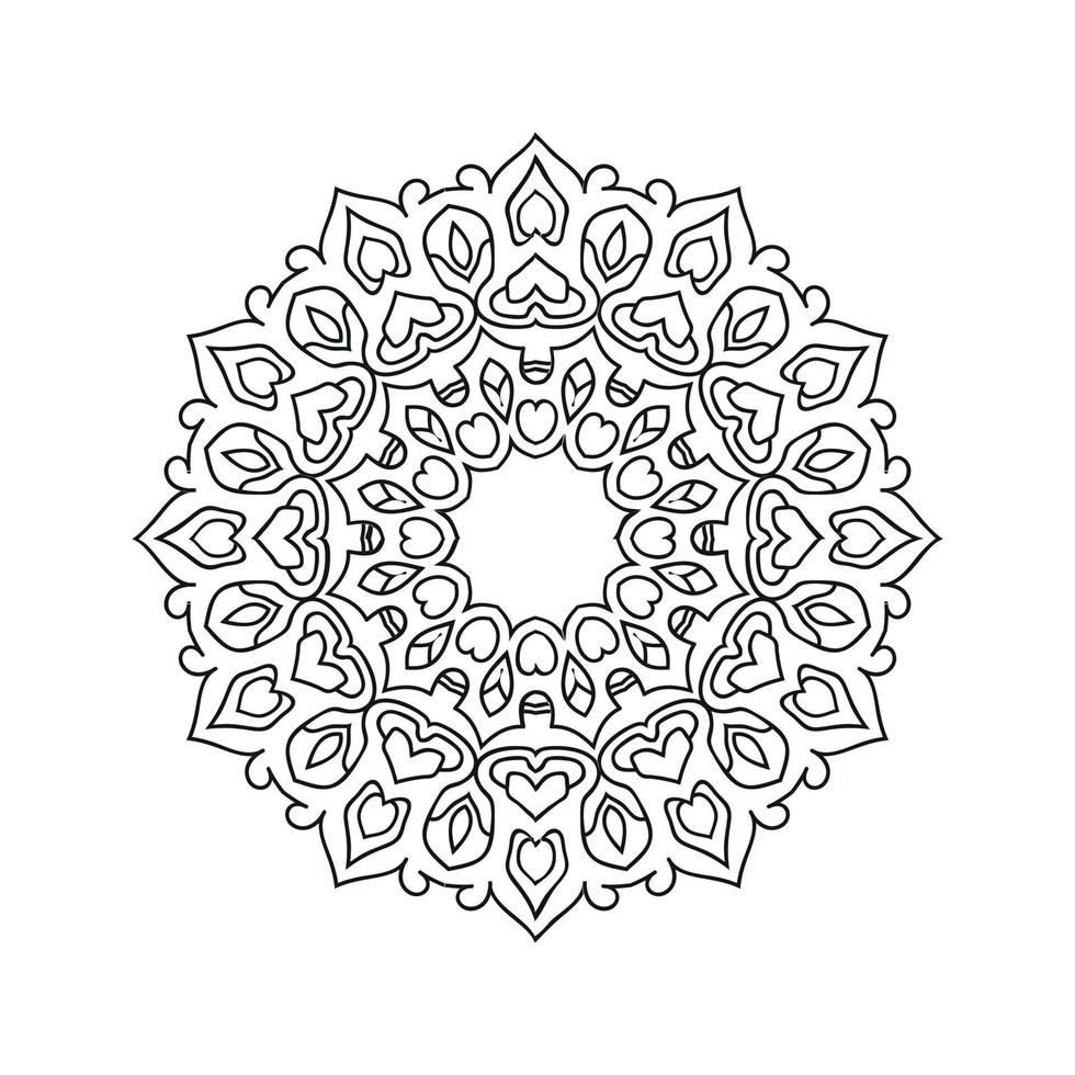 desenhos de mandala de flores preto e branco vetor