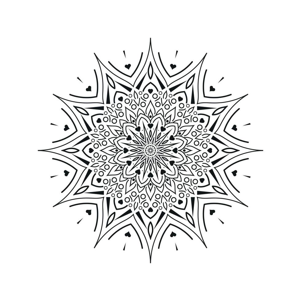 desenhos de mandala de flores preto e branco vetor