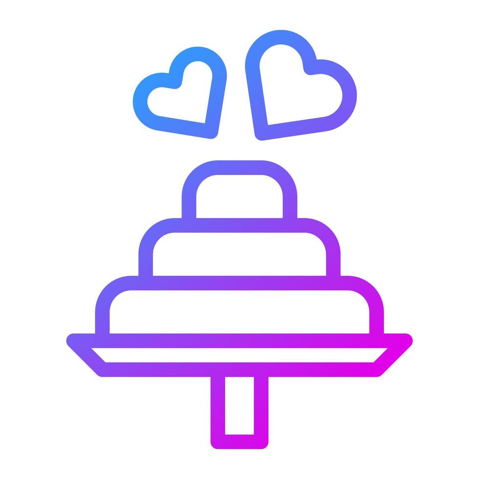 vetor de ilustração de bolo gradiente roxo valentine e ícone de logotipo ícone de ano novo perfeito.