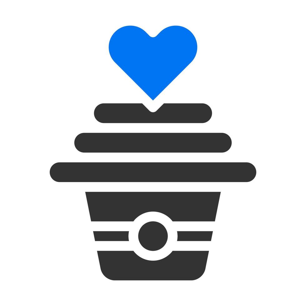 bolo sólido azul cinza ilustração dos namorados vetor e ícone do logotipo ano novo ícone perfeito.
