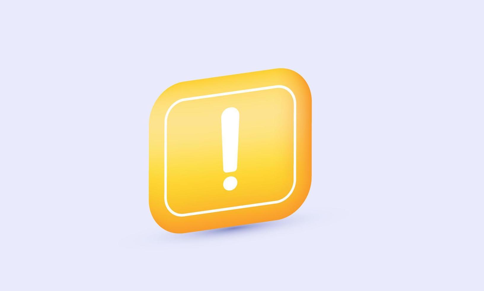 ilustração ícone de notificação de alerta realista estilo moderno 3d criativo isolado no fundo vetor