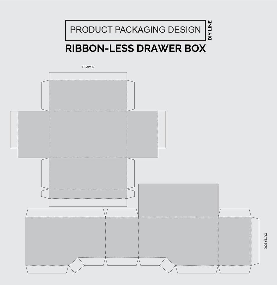 cutomize design de embalagem de produto fita menos caixa de gaveta vetor