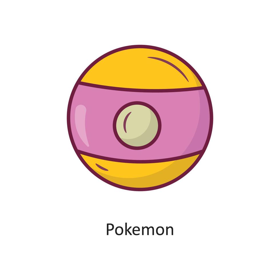 pokemon vector preenchido ilustração do projeto do ícone do contorno. símbolo de jogo no arquivo eps 10 de fundo branco