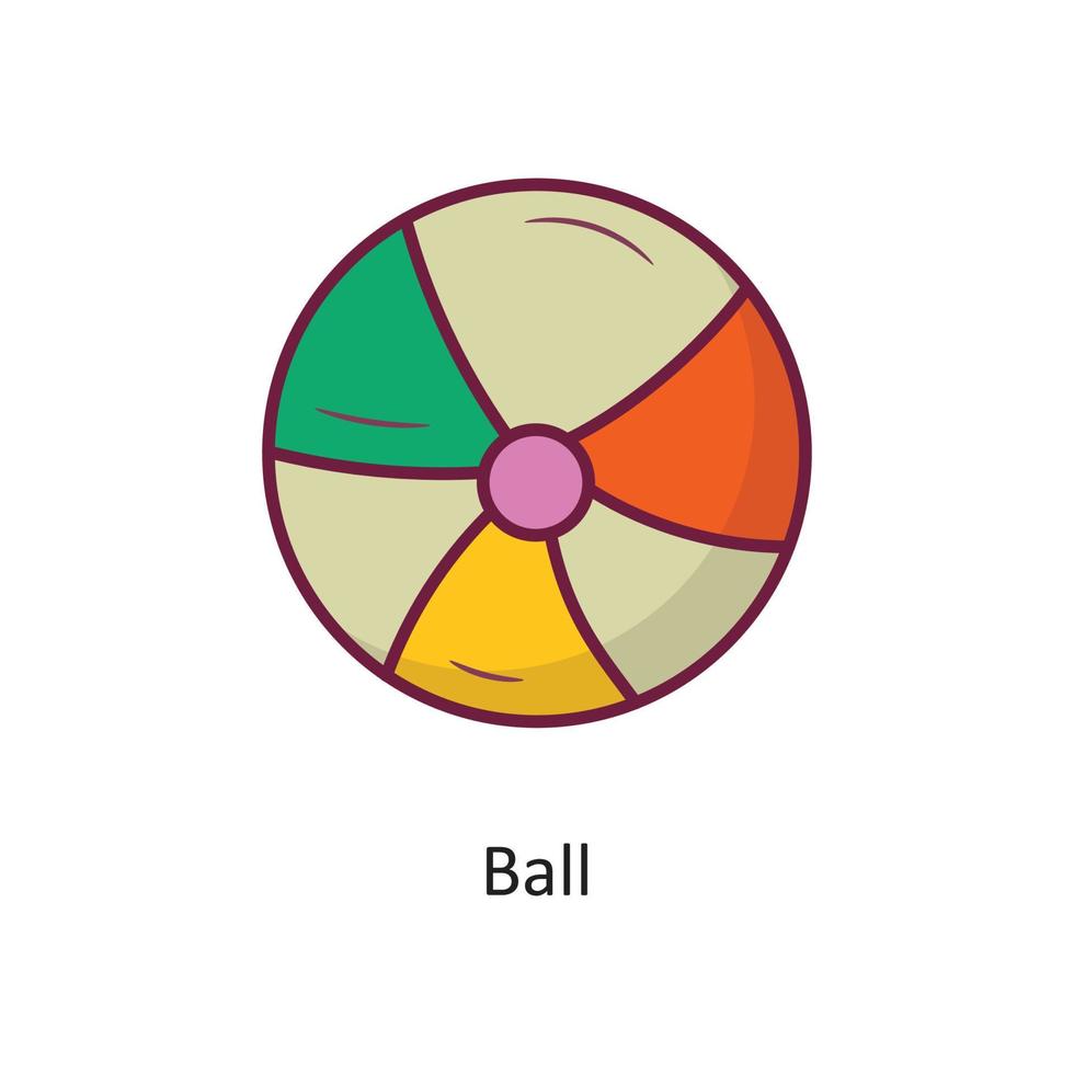 vetor de bola preenchido ilustração de design de ícone de contorno preenchido. símbolo de feriado no arquivo eps 10 de fundo branco