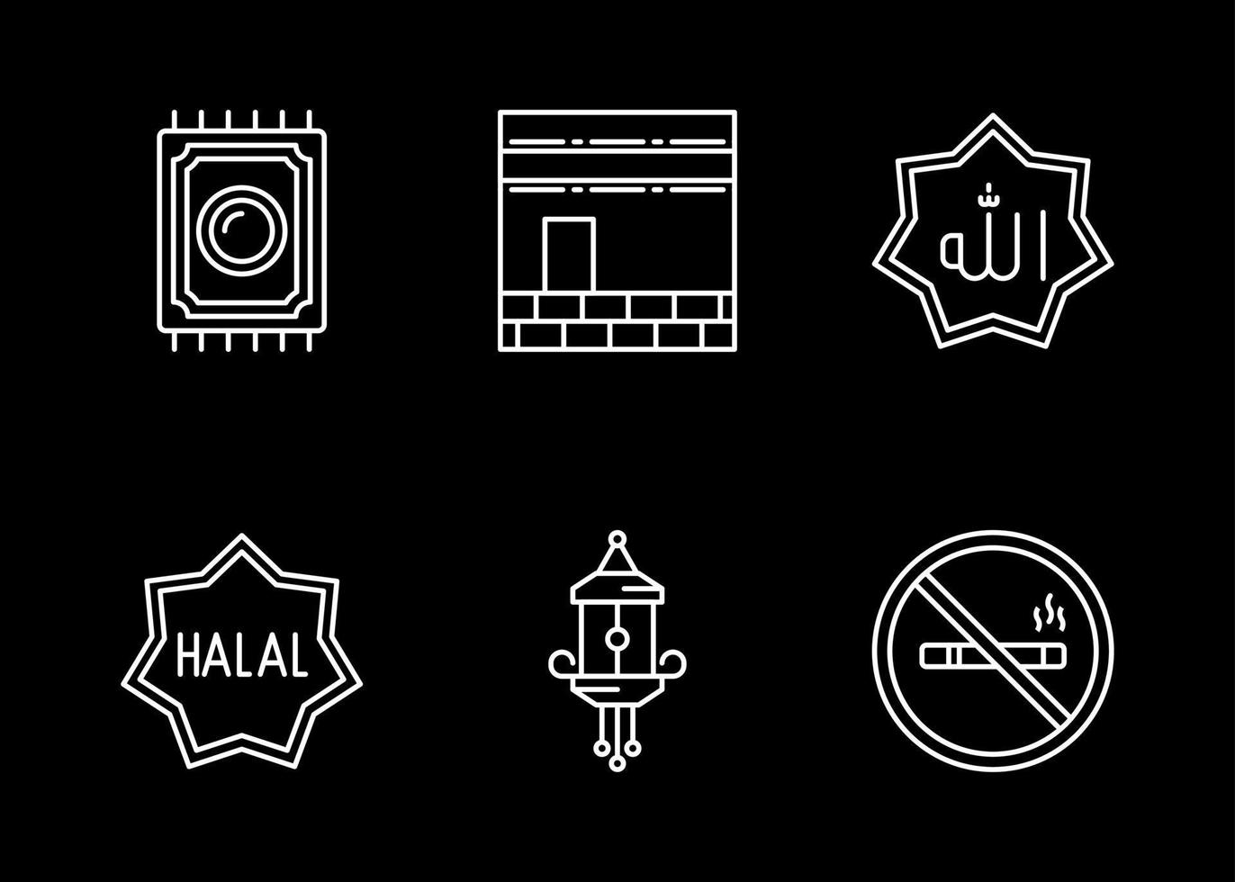 conjunto de ícones vetoriais muçulmanos vetor