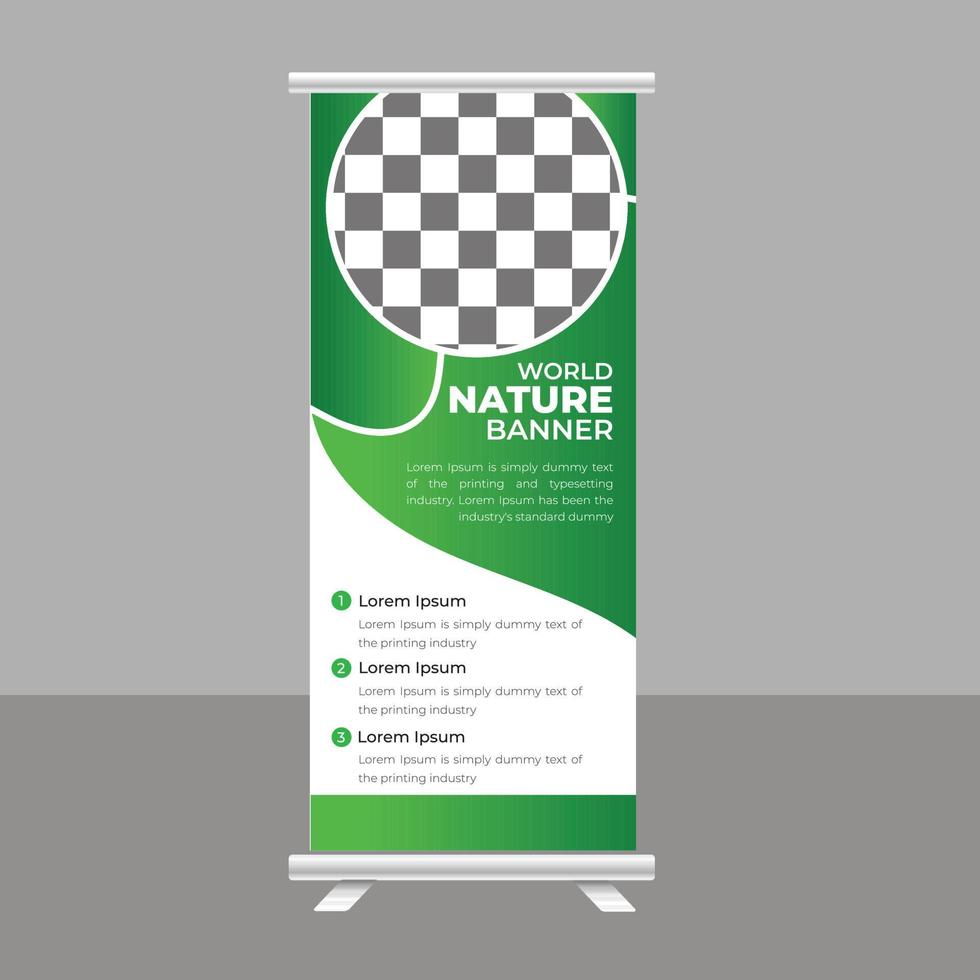 design de modelo de banner de enrolar natureza vetor