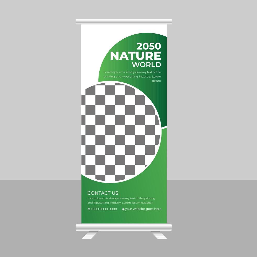 design de modelo de banner de enrolar natureza vetor