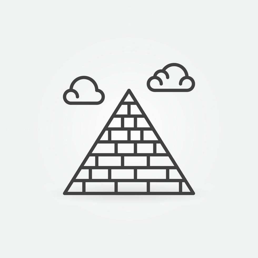 conceito de vetor de pirâmide do egito ícone ou sinal mínimo de linha fina