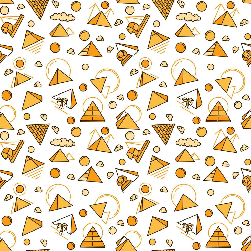 pirâmides egípcias de gizé vetor egito padrão colorido sem costura