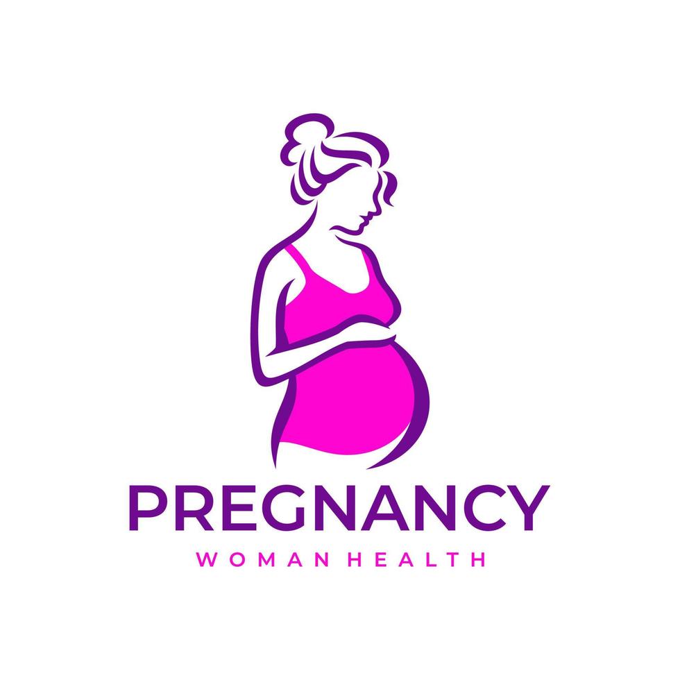 gravidez mulher grávida ilustração do ícone do vetor logotipo materno