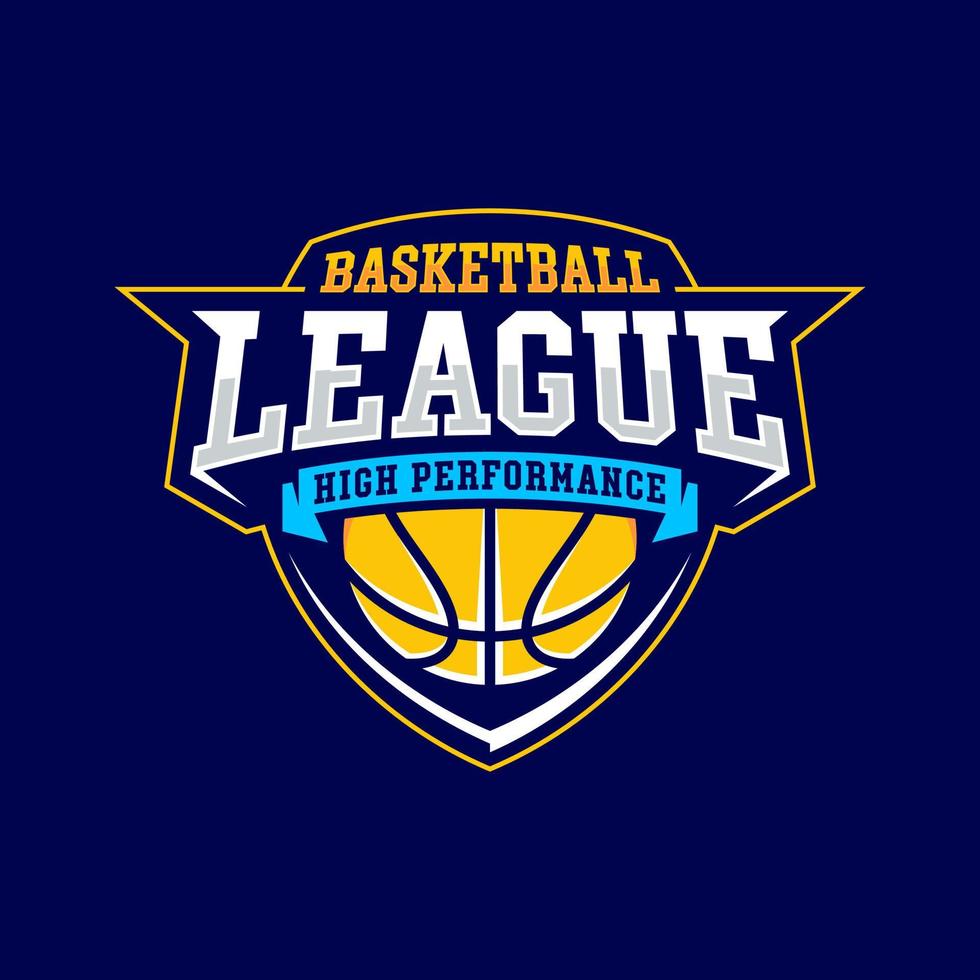 logotipo do clube de basquete, emblema, desenhos com bola. ilustração em vetor distintivo de esporte