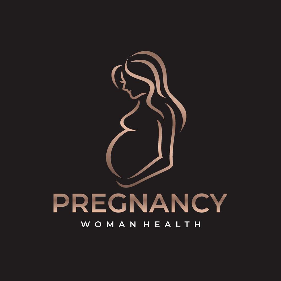 gravidez mulher grávida ilustração do ícone do vetor logotipo materno